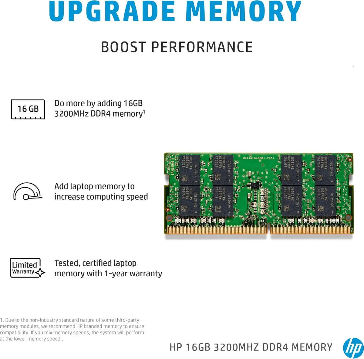 HP RAM 8GB DDR4 3200 - 286H8AA#AC3