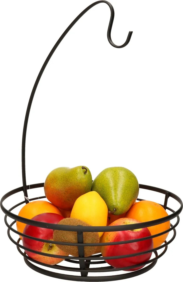 Cosy&Trendy Fruitmand met Bananenhouder Zwart - 28x40cm Metaal