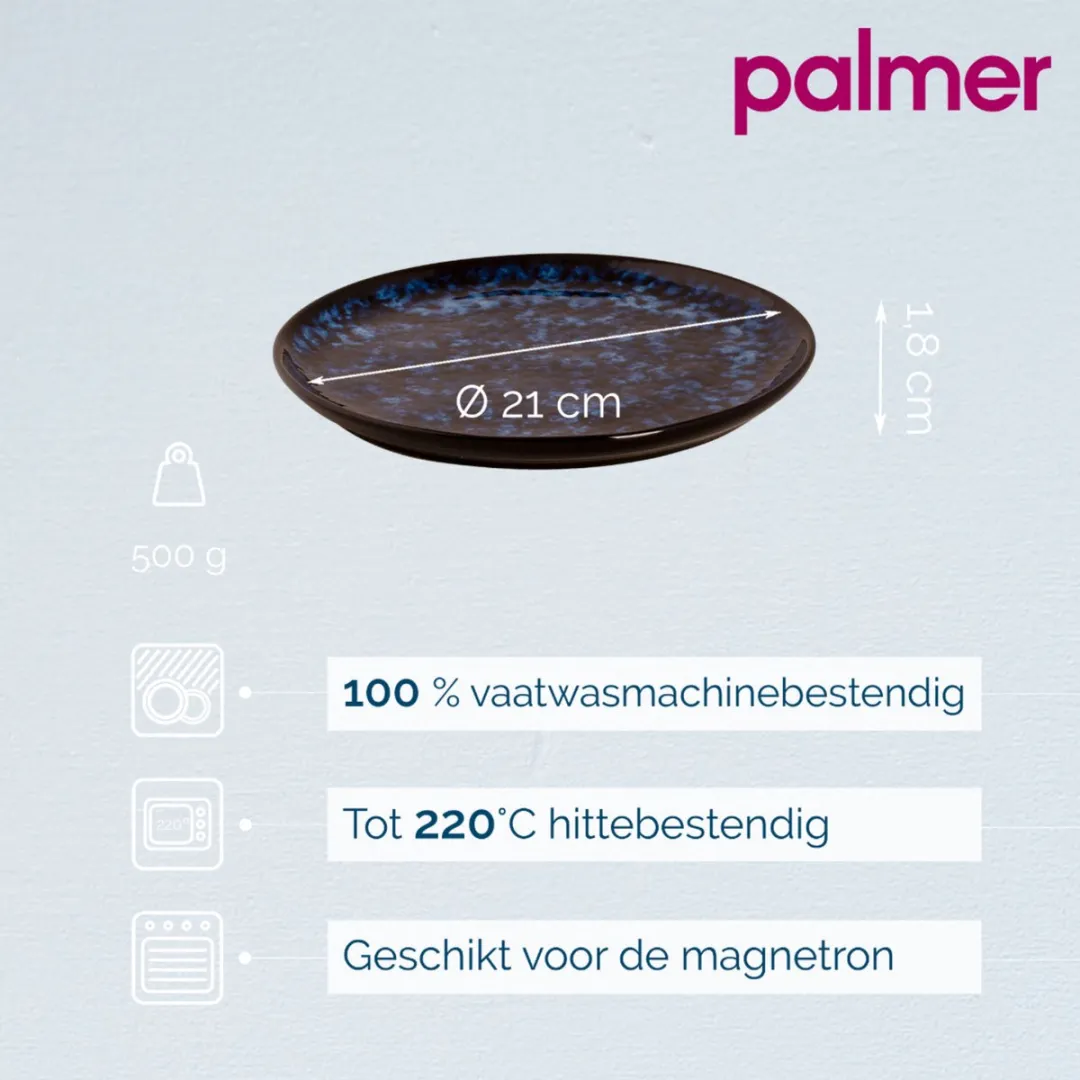Palmer Bama Blue Bordenset - 2 Stuks ø21cm - Blauw