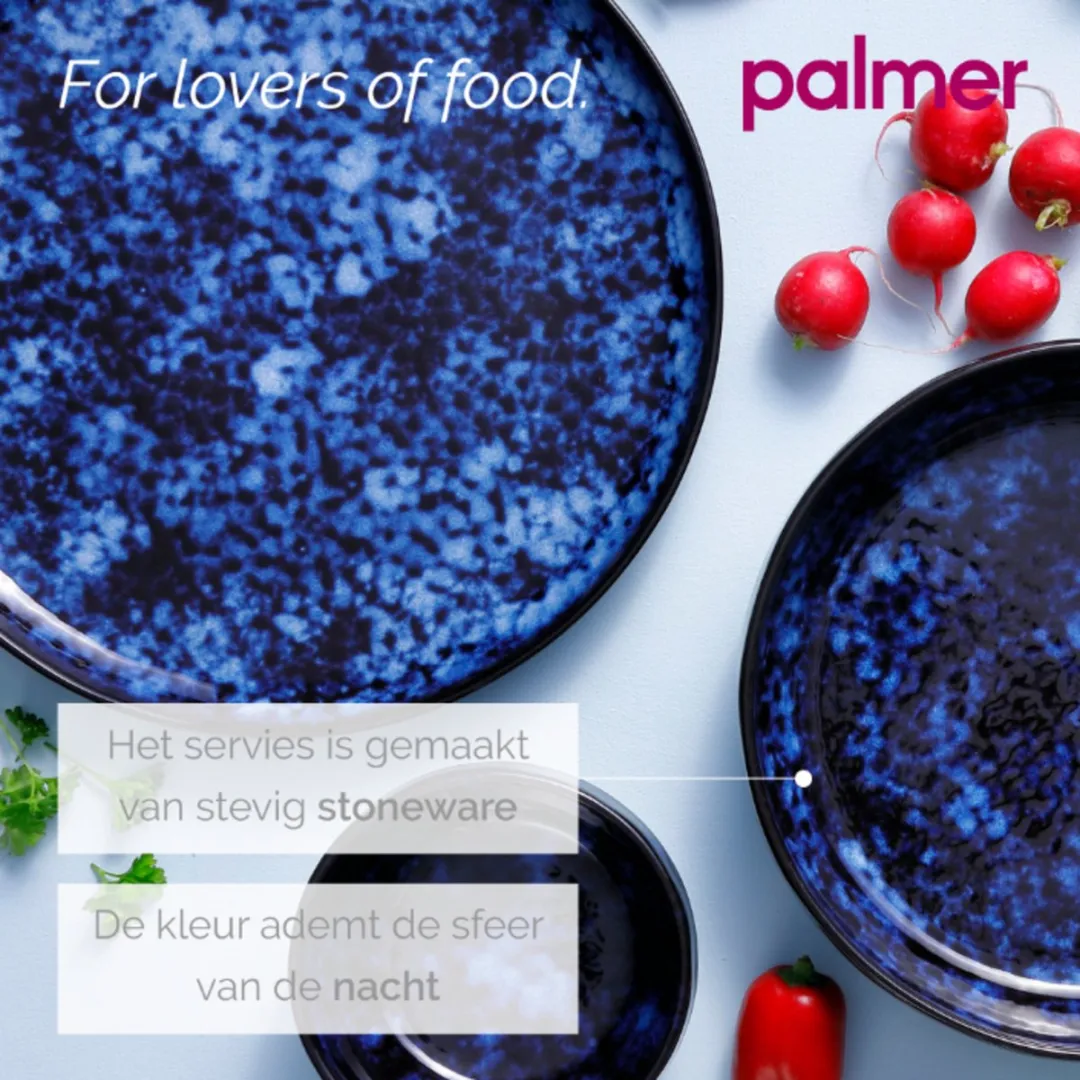Palmer Bama Blue Bordenset - 2 Stuks ø21cm - Blauw