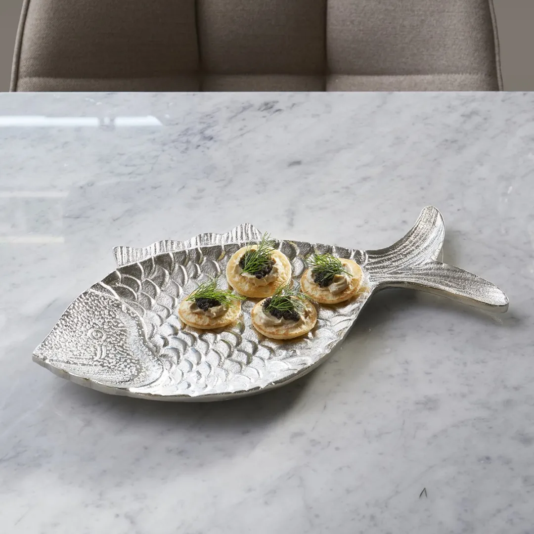 Riviera Maison Allassio Fish Serveerschaal - Zilver