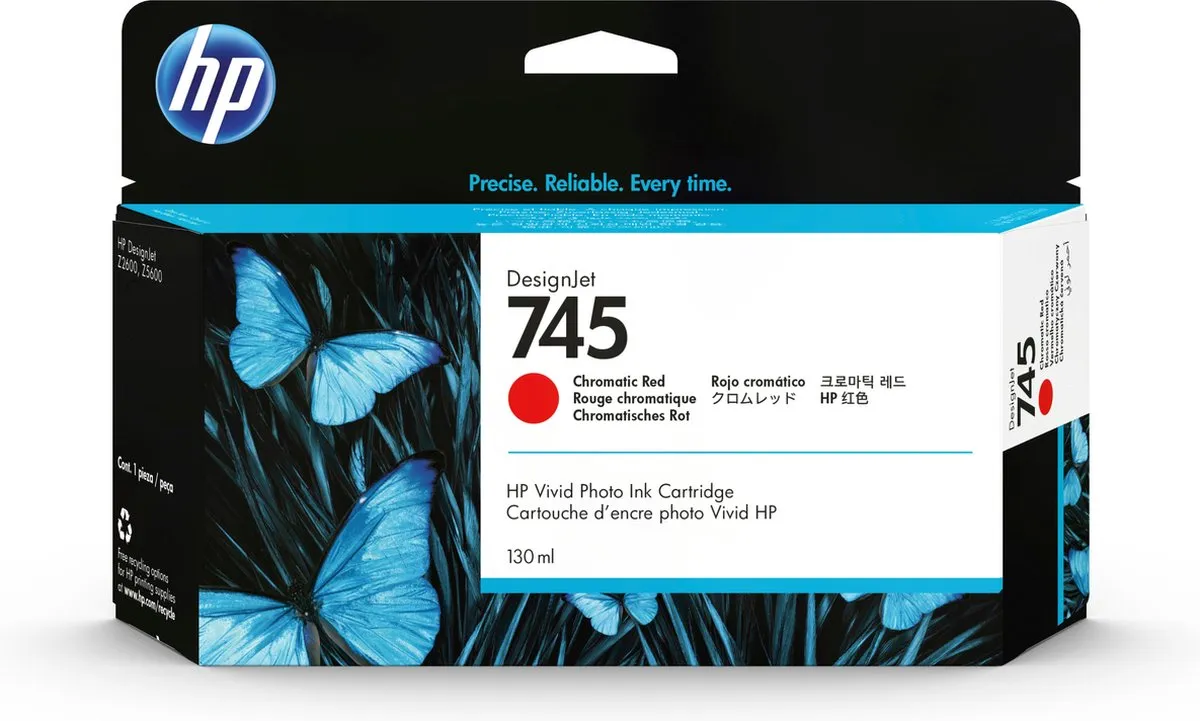 HP 745 Inktcartridge Chromatic Rood - 130ml
