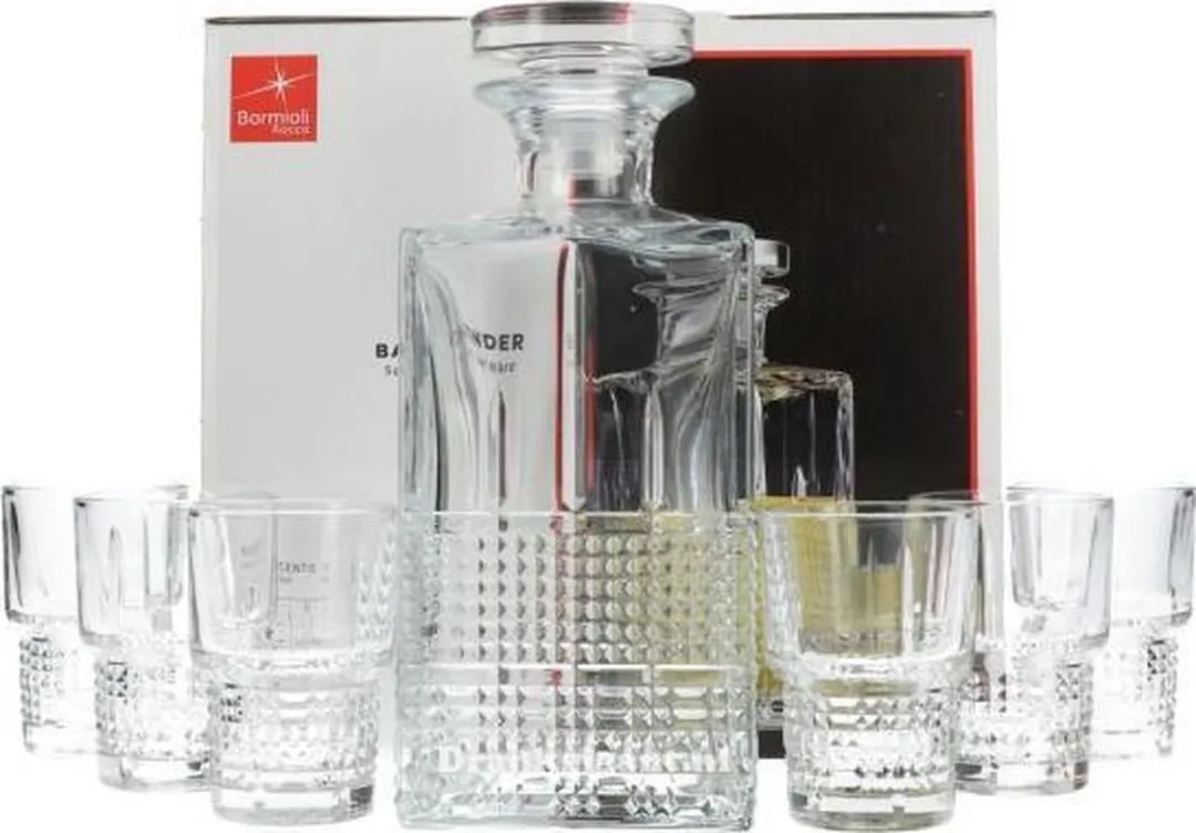 Bormioli Rocco Novecento Whiskeyset 7-delig - 5 Stuks