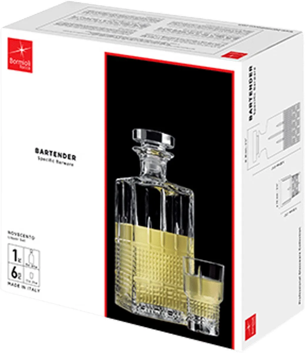 Bormioli Rocco Novecento Whiskeyset 7-delig - 5 Stuks