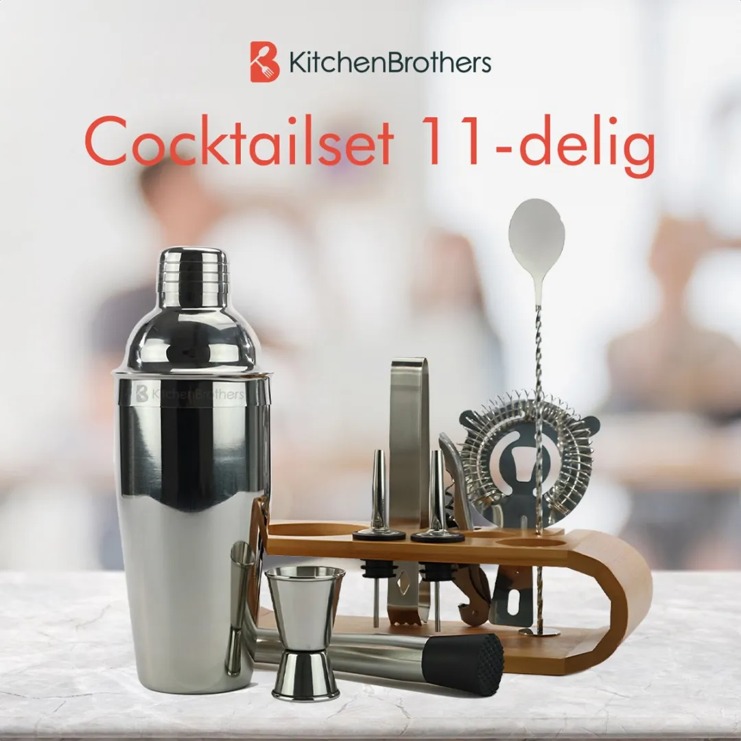 KitchenBrothers Cocktailset KB771 11-delig - Donkerbruin