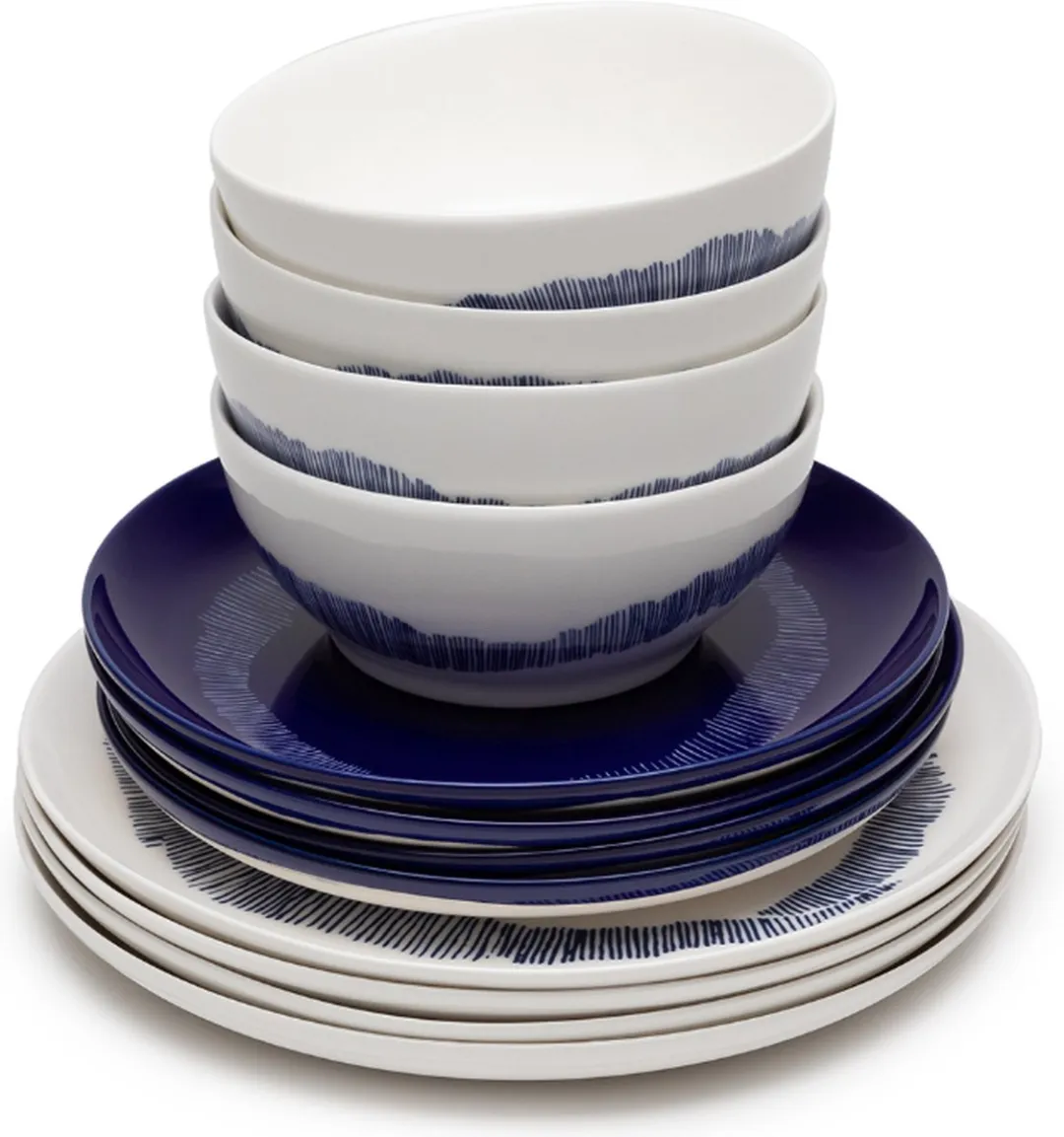 Serax Ottolenghi Feast Serviesset - 13-delig - 4 Personen - Wit/Blauw