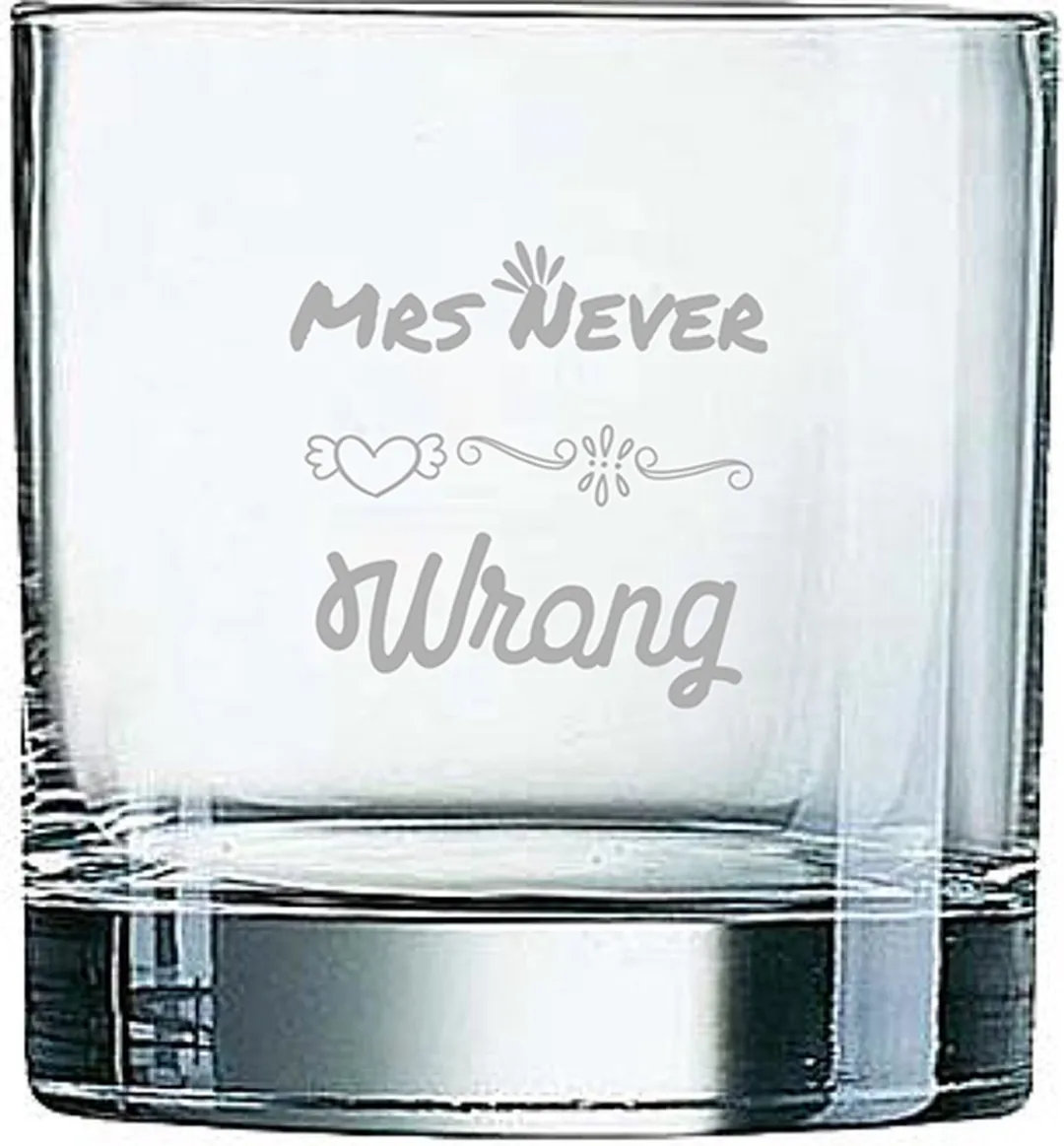 Arcoroc Mrs. Never Wrong Gegraveerd Whiskeyglas 38cl