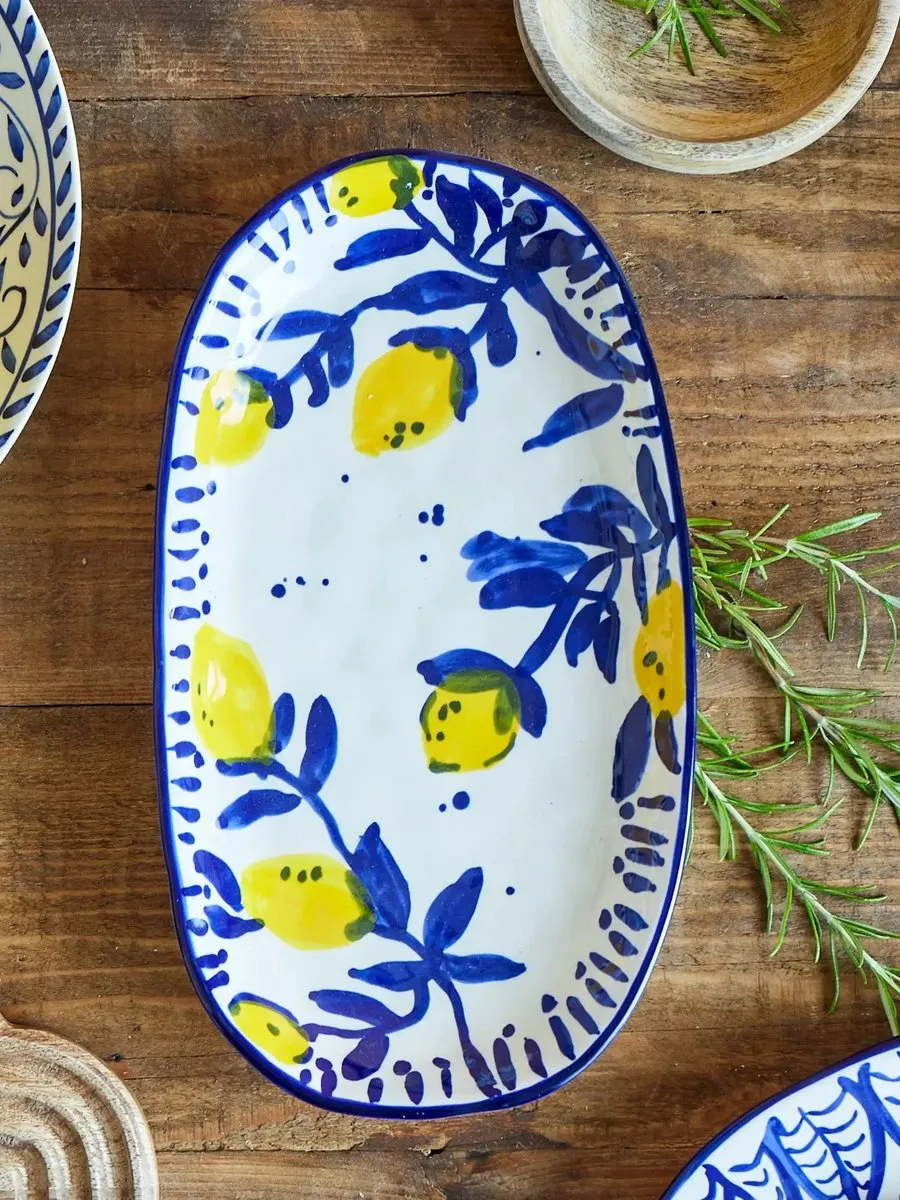 Bloomingville Maxima Serveerschaal - 29cm - Blauw