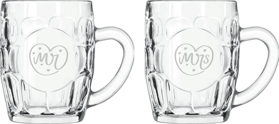 Libbey Gegraveerde Bierpullen 55cl Mr. & Mrs. Hartje