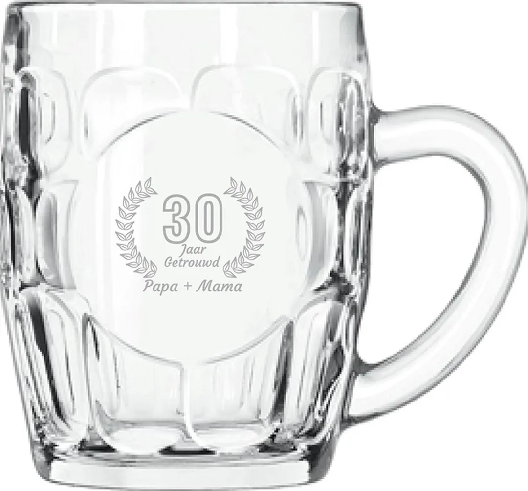 Libbey Bierpul Gegraveerd Papa + Mama 55cl