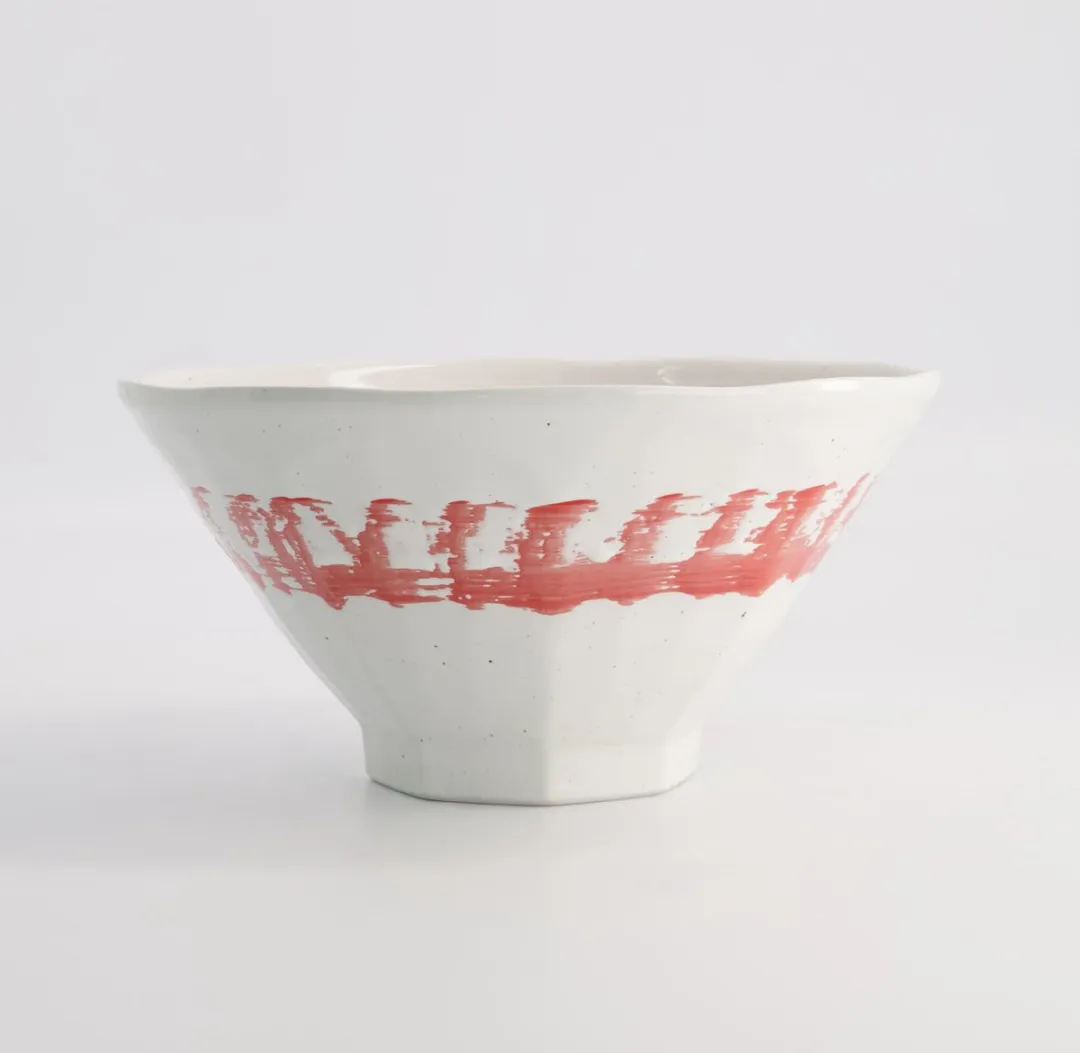 Tokyo Design Studio Ramenbowl Maru White - 1000ml - 22cm - Wit/Rood