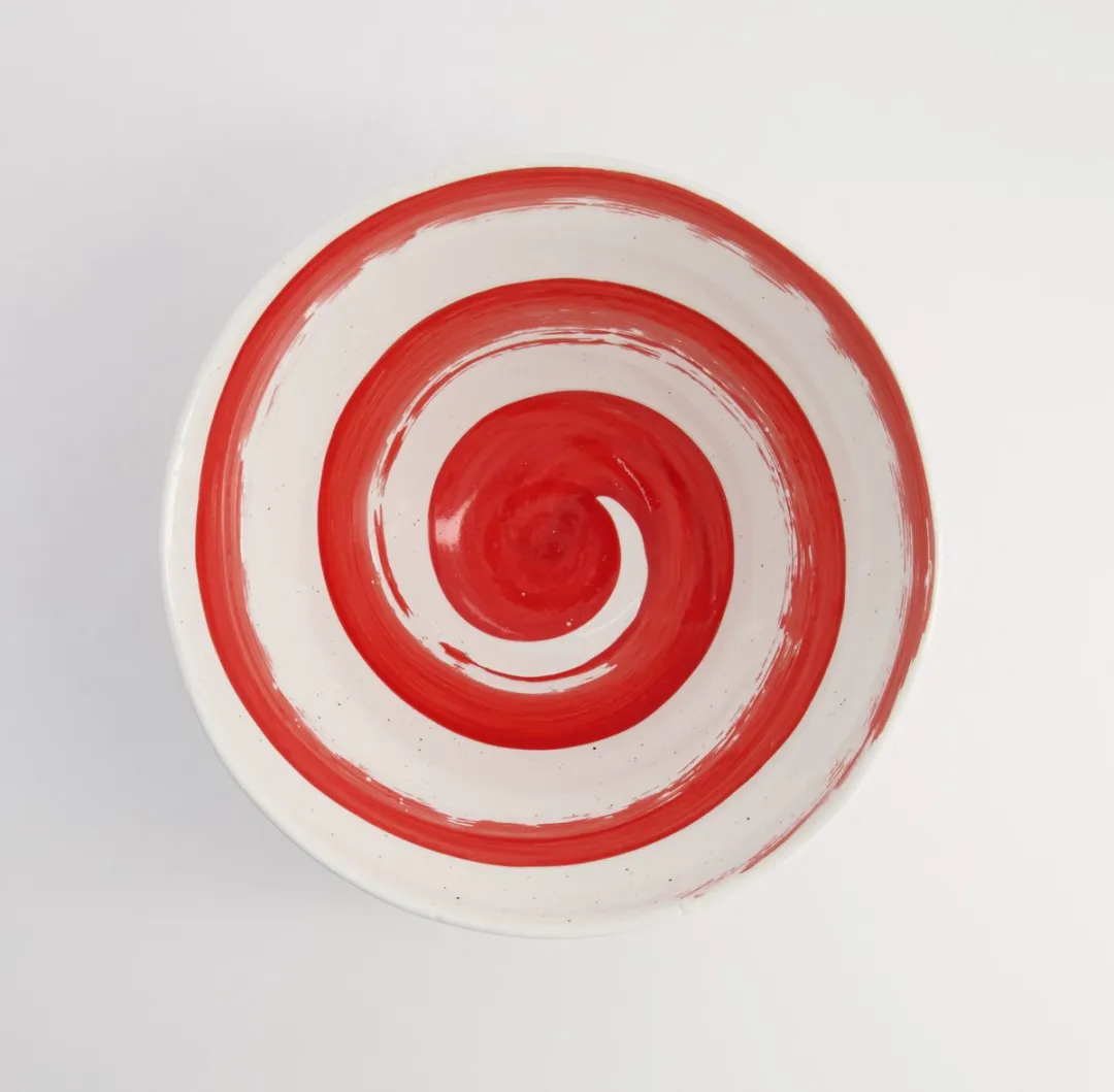 Tokyo Design Studio Ramenbowl Maru White - 1000ml - 22cm - Wit/Rood