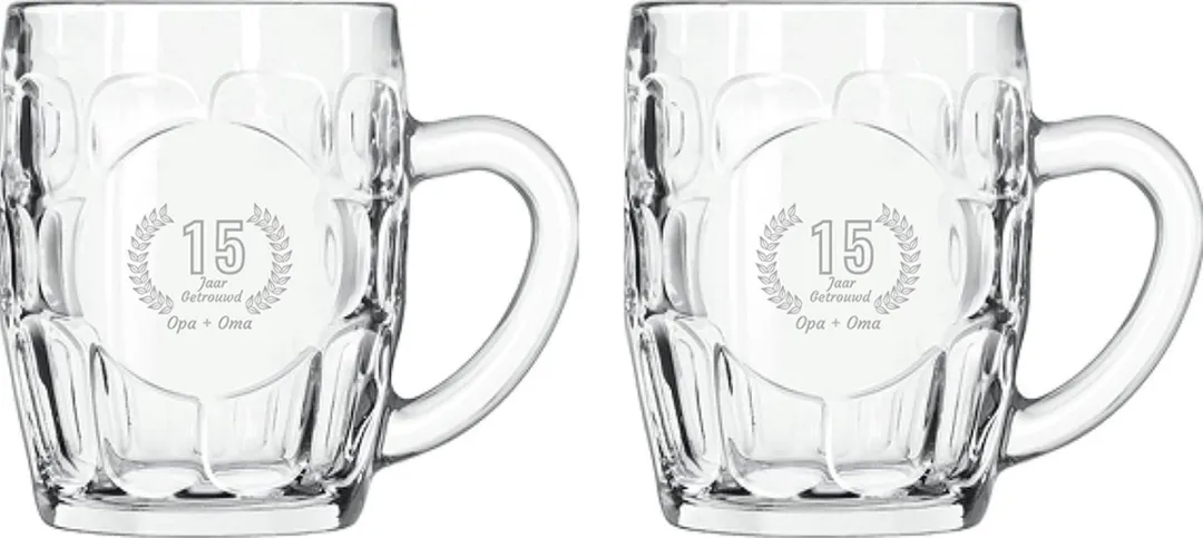 Libbey Gegraveerde Bierpullen Set 55cl