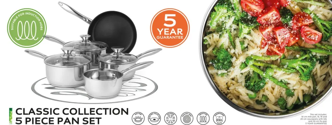 Russell Hobbs Classic Collection Pannenset 5-delig - Zilver