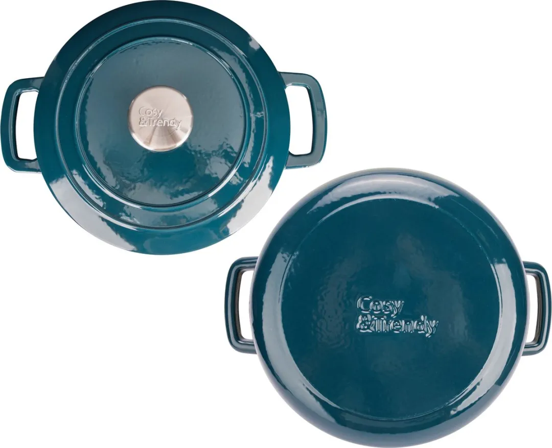 Cosy&Trendy Fontestic Gietijzeren Kookpot 4,6L - Ø24cm - Groen - afbeelding 6 van 6