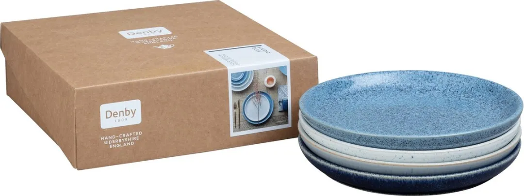 Denby Studio Blue Coupe Bord Medium - 4 Stuks ø 21cm