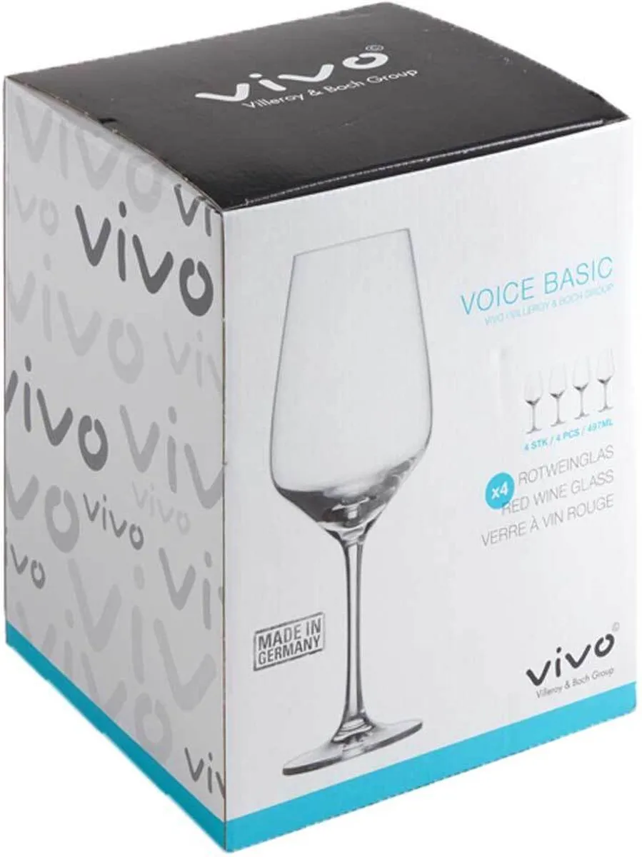 Villeroy & Boch Voice Basic Rode Wijnglazen 500ml - Set van 4 - afbeelding 6 van 6