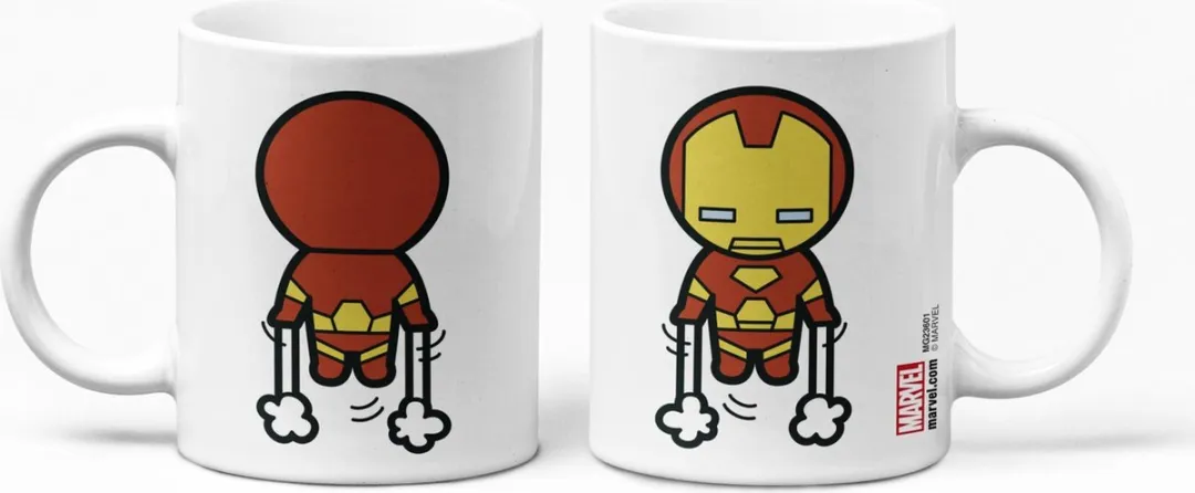 Marvel Kawaii Iron Man Mok - 325ml - Ø8cm - Wit