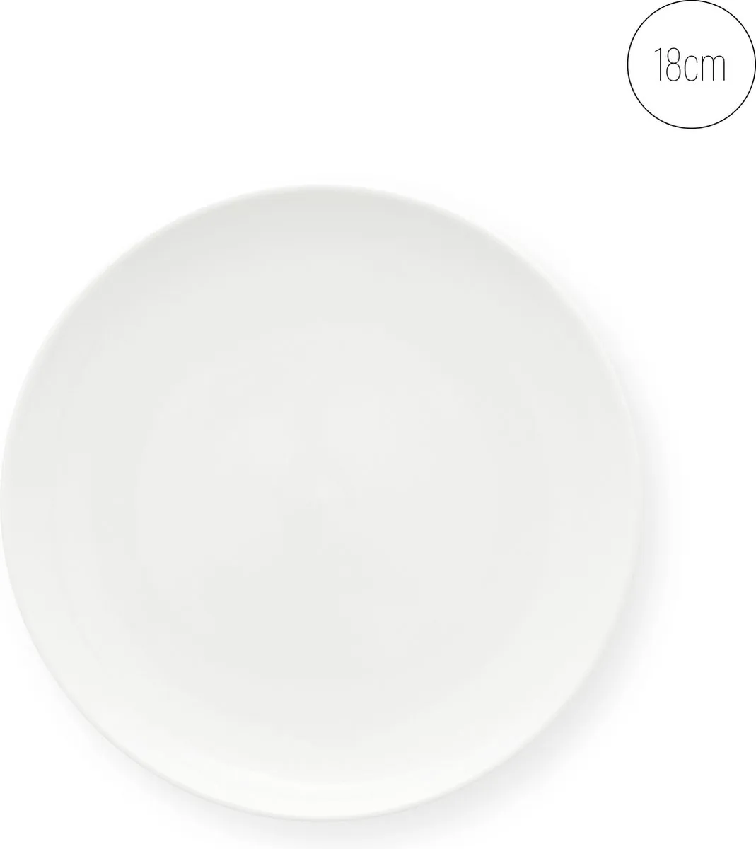 vtwonen Ontbijtborden Wit Porselein 18cm - Set van 6