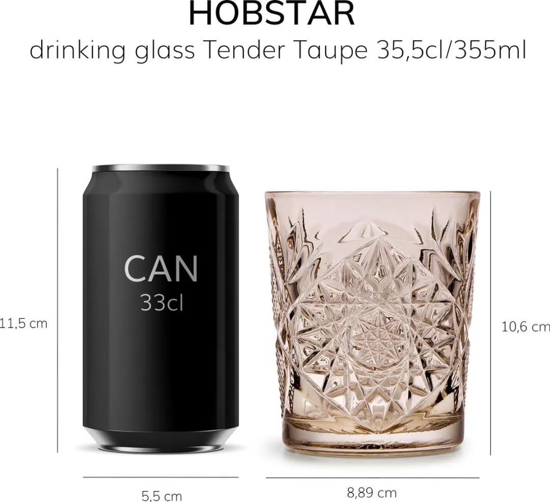 Libbey Hobstar Tender Drinkglas 355ml - 6 Stuks Taupe