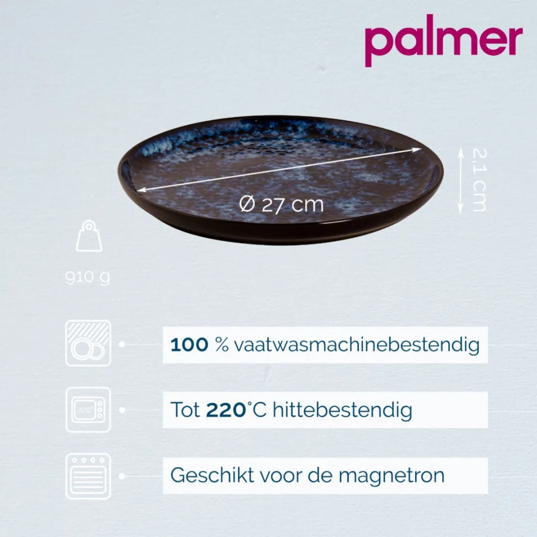 Palmer Bama Blue Bordenset - 2 Stuks - Ø27cm - Blauw