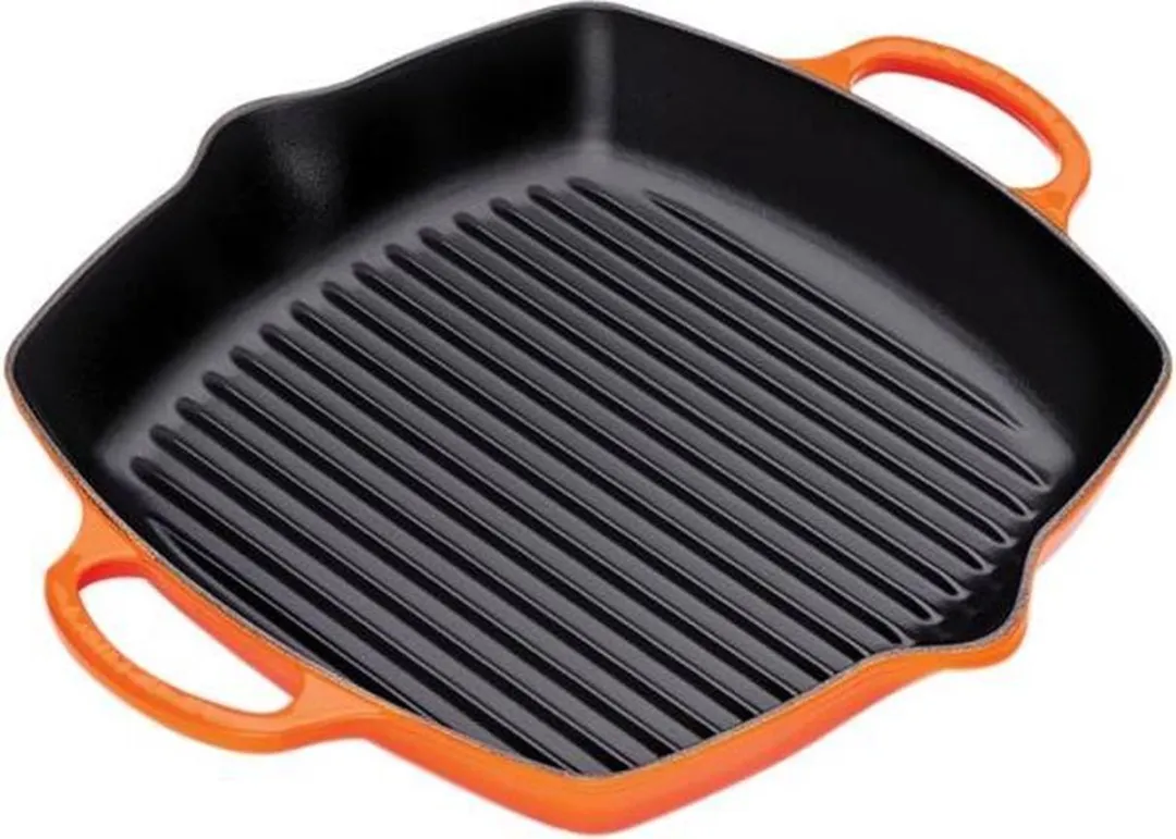 Le Creuset Gietijzeren Grillplaat Oranjerood 30x30cm