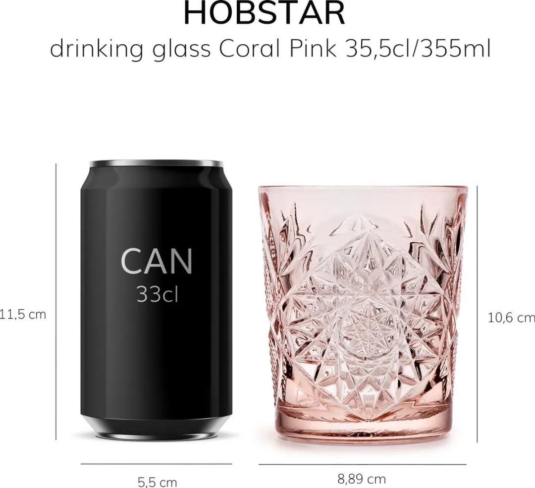 Libbey Hobstar Drinkglas 355ml - 6 Stuks Roze