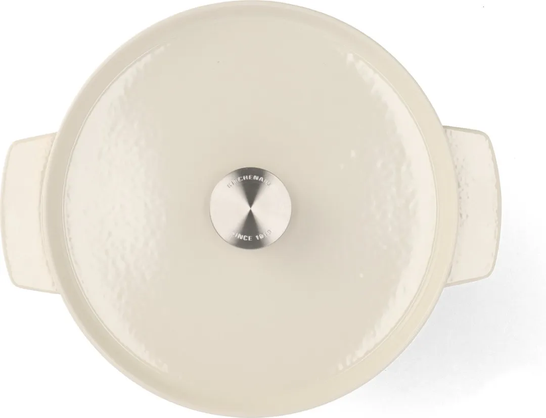KitchenAid Braadpan 22cm - Geëmailleerd Gietijzer - Amandelwit