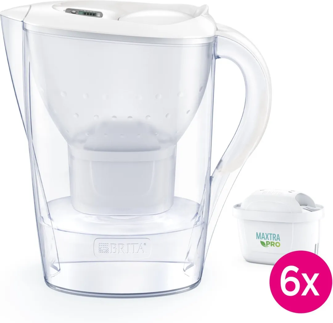 BRITA Marella Waterfilterkan 2,4L - 6x MAXTRA PRO AIO Filters - Wit