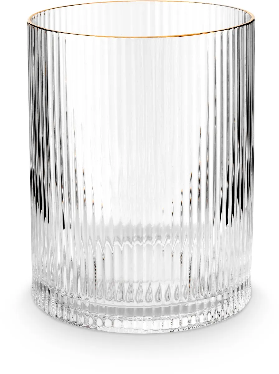 vtwonen Waterglazen 57.131.020 - 4 Stuks 340ml - Gouden Rand