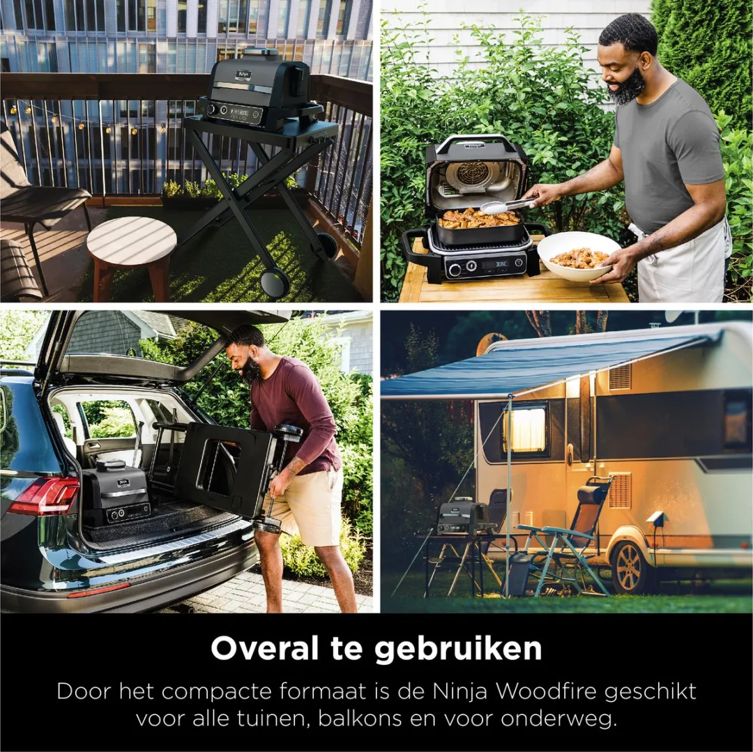 Ninja Woodfire OG701EU 7-in-1 BBQ Grill & Smoker - Zwart