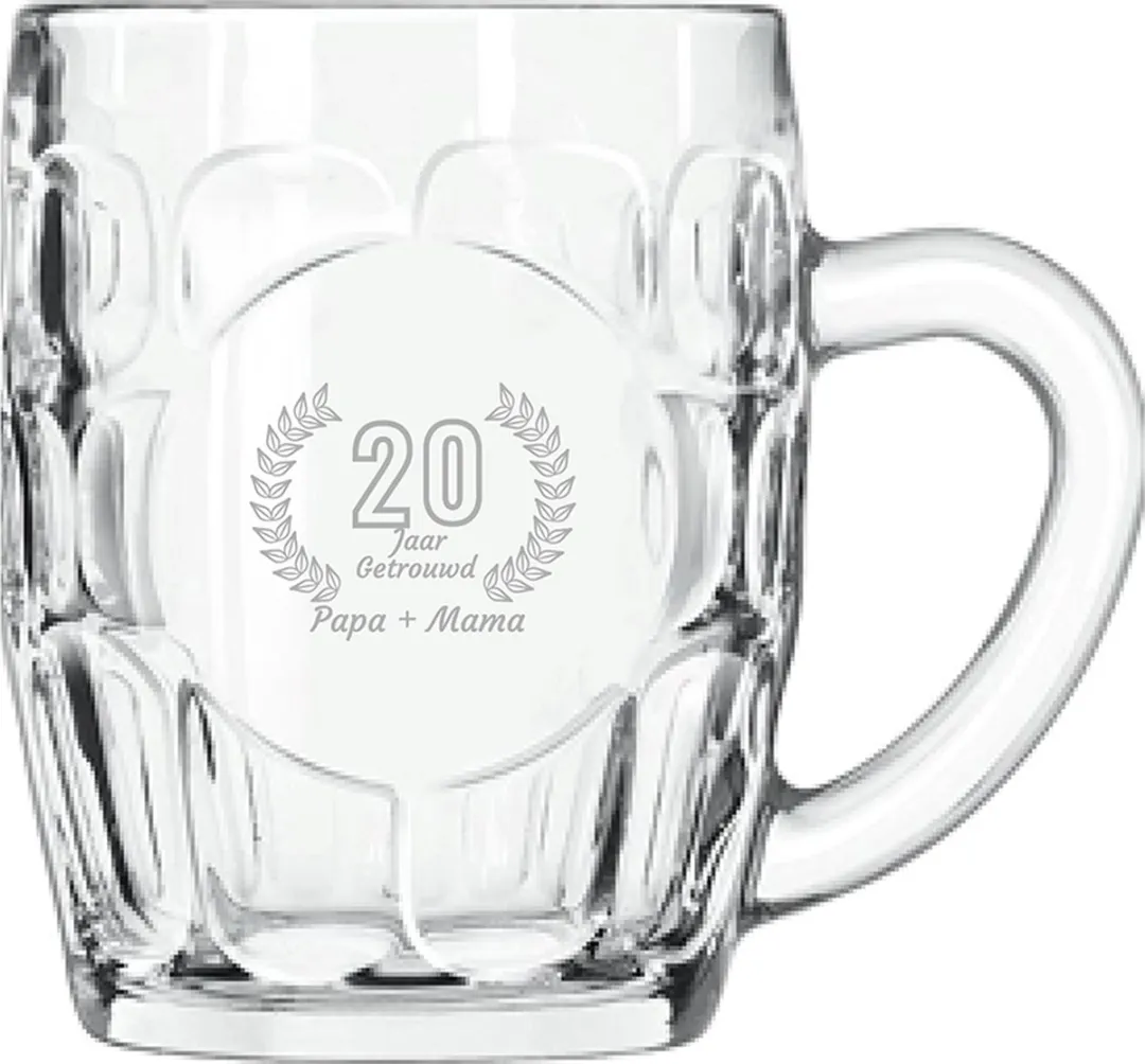 Libbey Bierpul Gegraveerd Papa + Mama 55cl