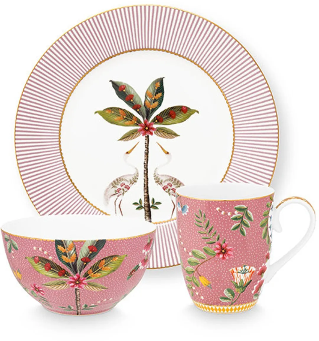 Pip Studio La Majorelle Ontbijtset Roze Porselein