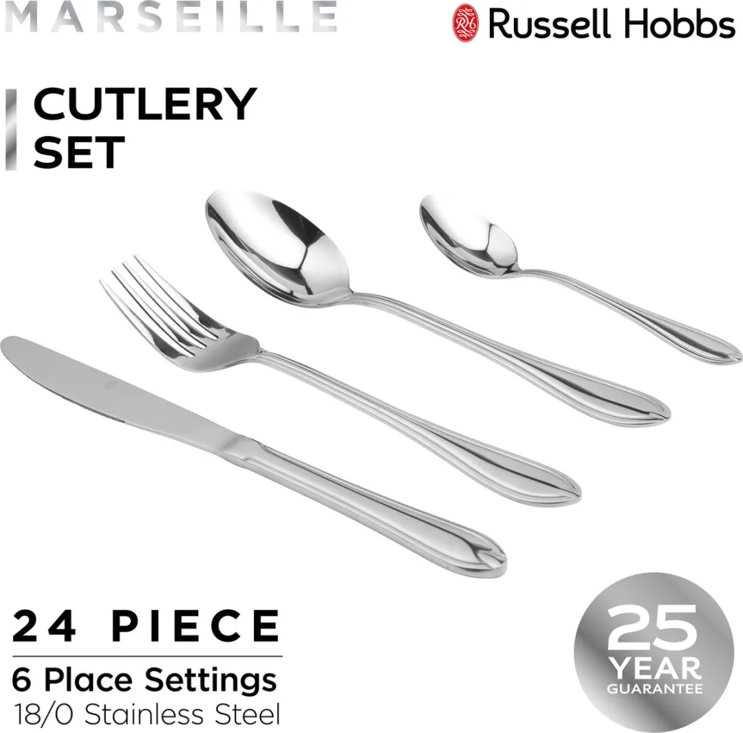 Russell Hobbs Marseille Range Bestekset 24-delig - Zilver