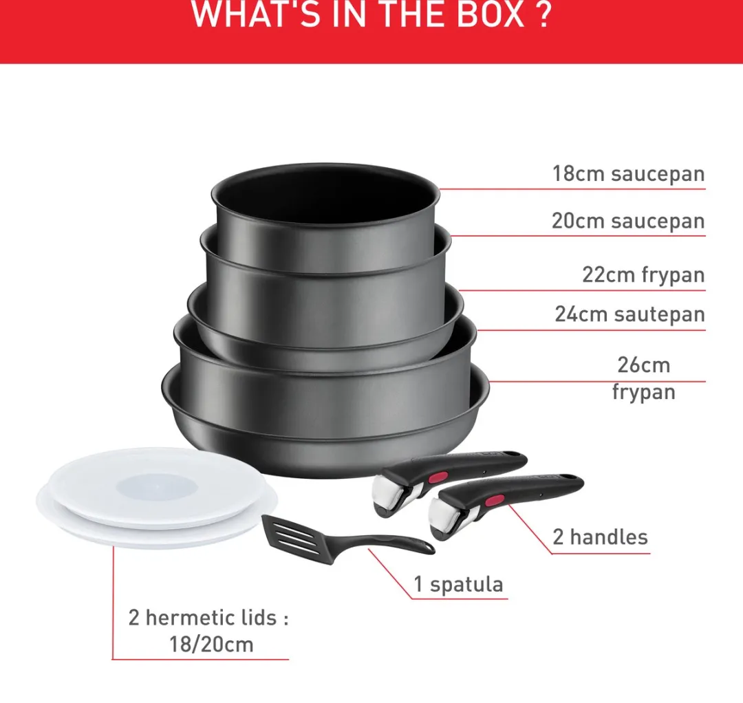 Tefal Ingenio Daily Chef Pannenset 10-delig - Zwart