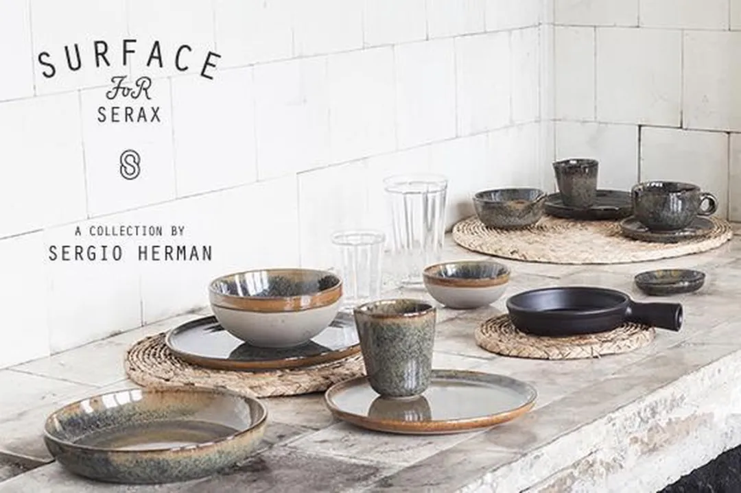 Serax Sergio Herman Surface Bord M Camogroen - 24cm - 4 Stuks