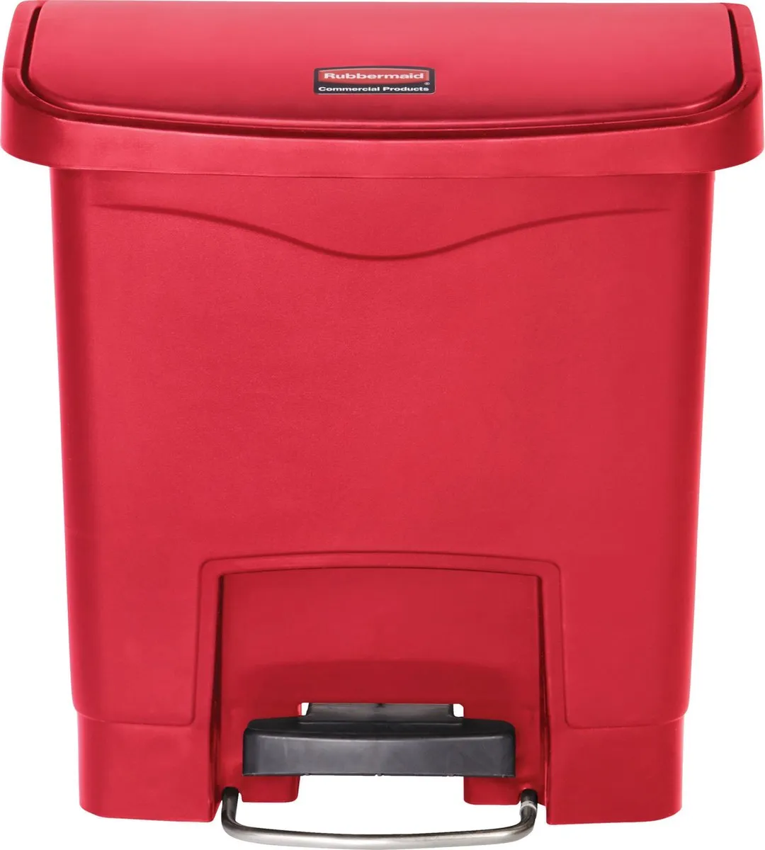 Rubbermaid Slim Jim Step On Container 15L - Rood - afbeelding 2 van 2