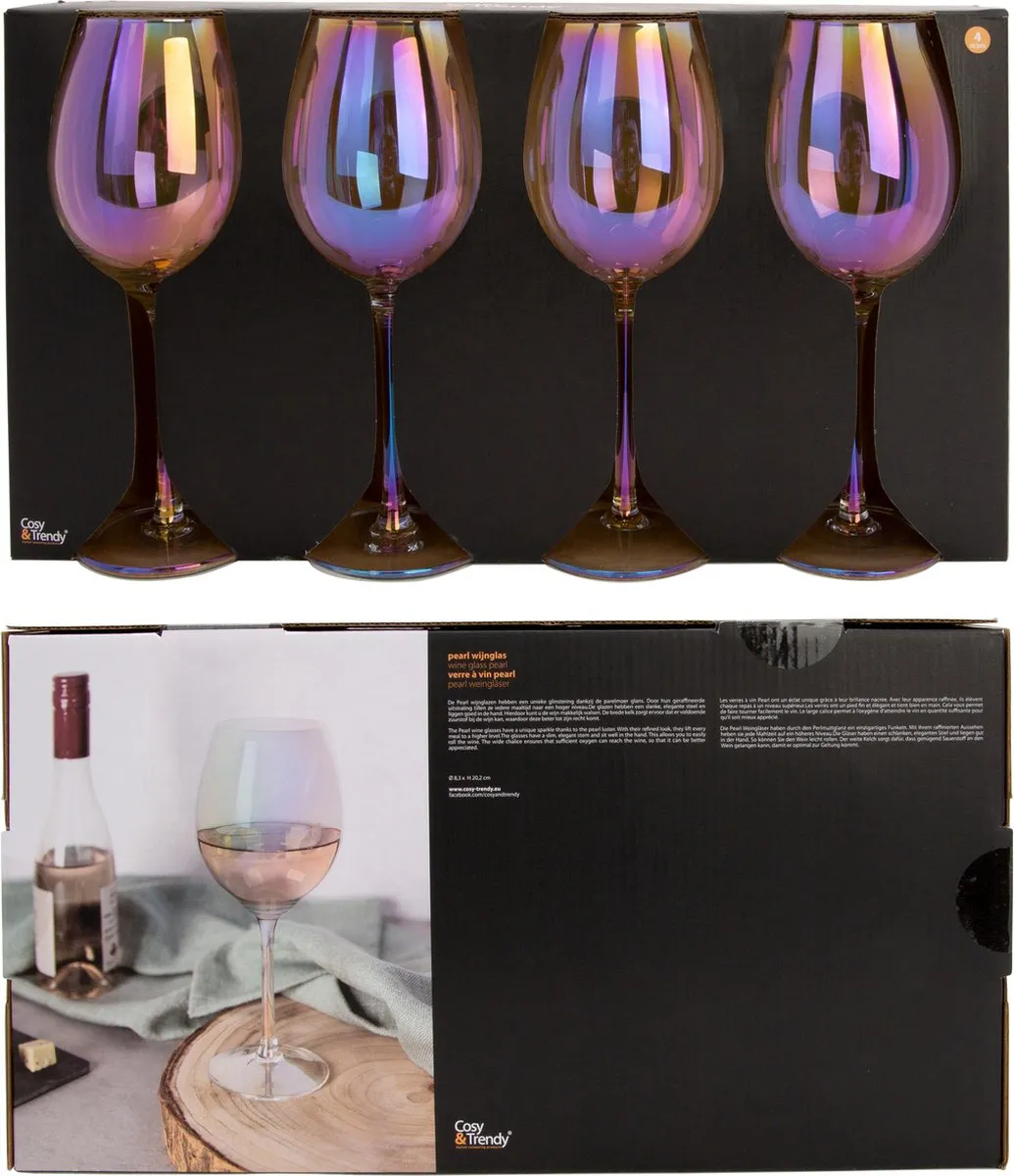 Cosy&Trendy Pearl Wijnglas - Set van 4 - afbeelding 2 van 3