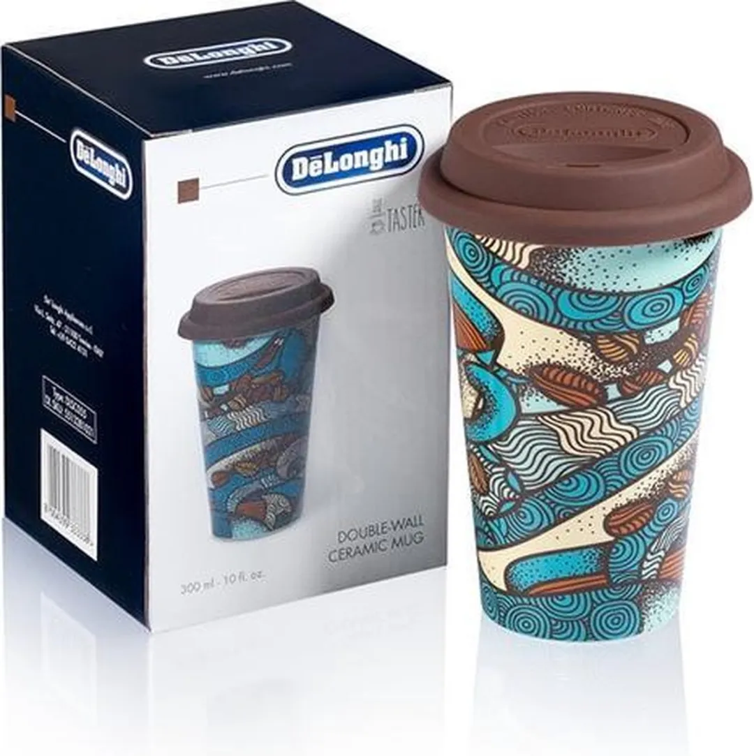 De'Longhi DLSC055 Keramische Thermosbeker 350ml - Blauw/Bruin