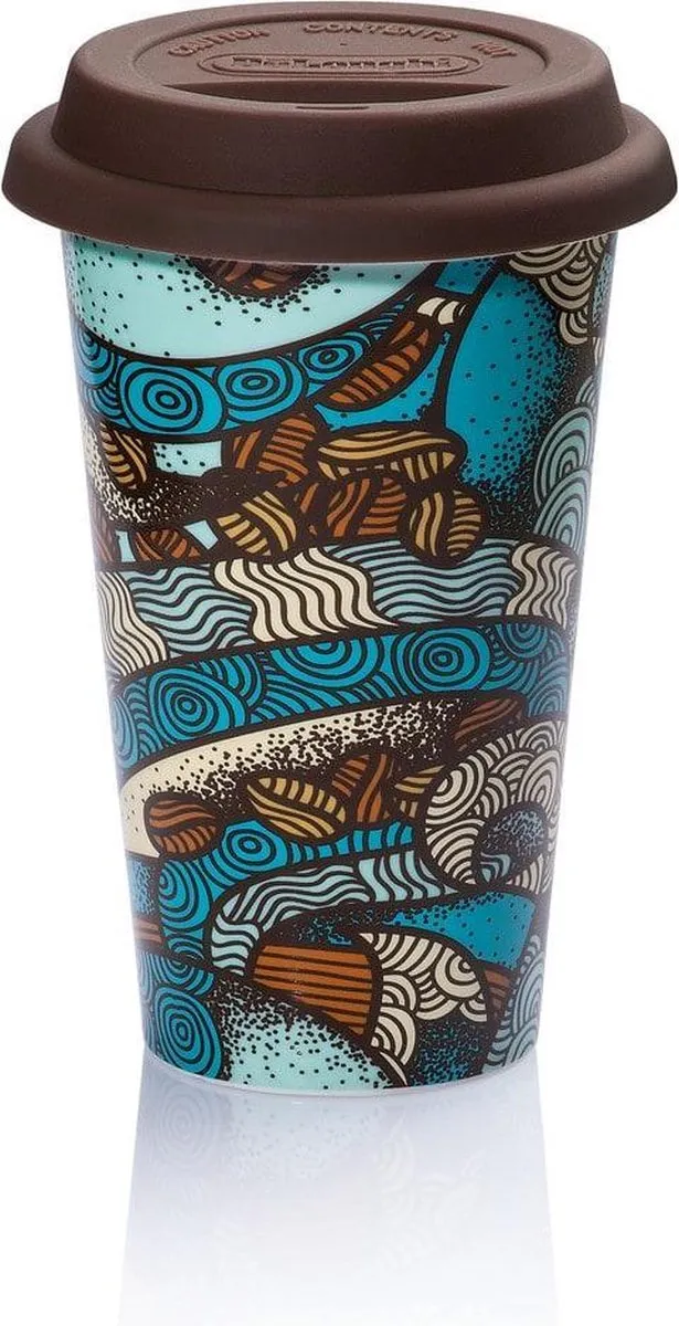 De'Longhi DLSC055 Keramische Thermosbeker 350ml - Blauw/Bruin