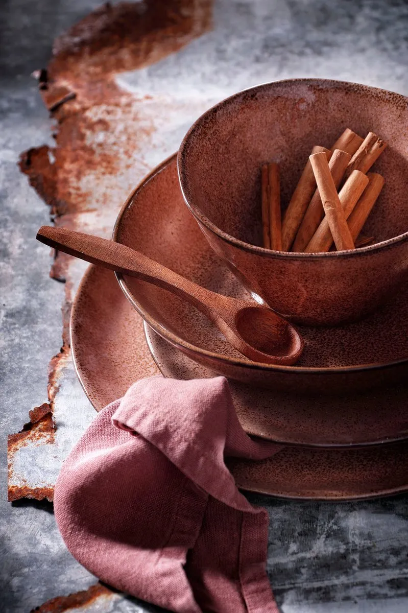 Palmer Rustique Pastabord - 2 Stuks ø21cm - Roze Stoneware