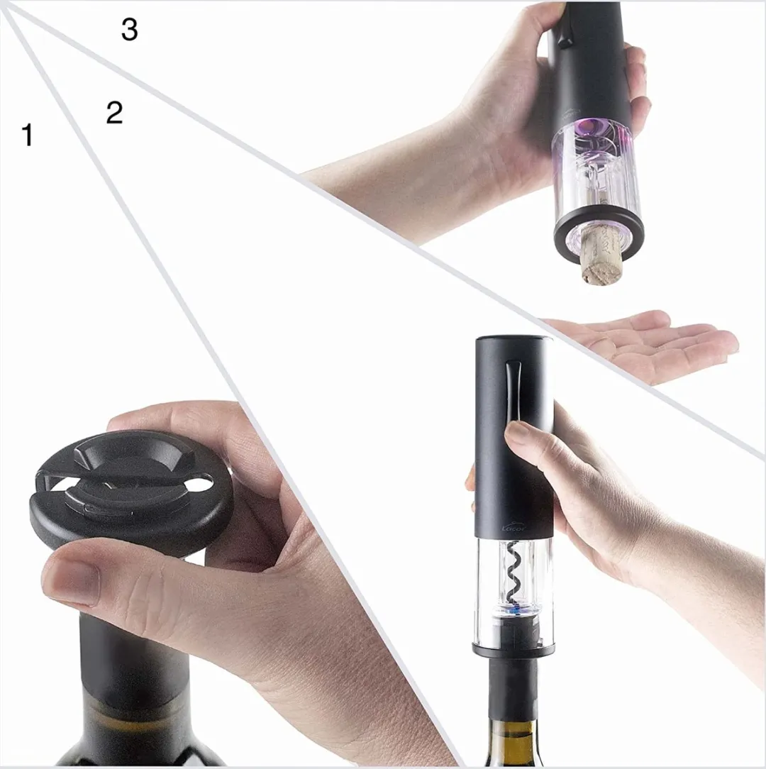 Lacor 63057 Elektrische Kurkentrekker - Oplaadbaar - Mat zwart - afbeelding 6 van 6