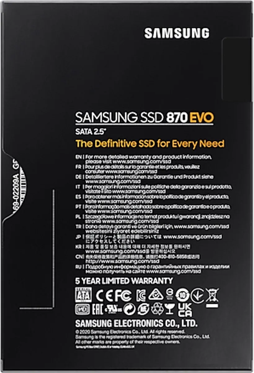 Samsung 870 EVO MZ-77E500B/EU SSD - 500GB