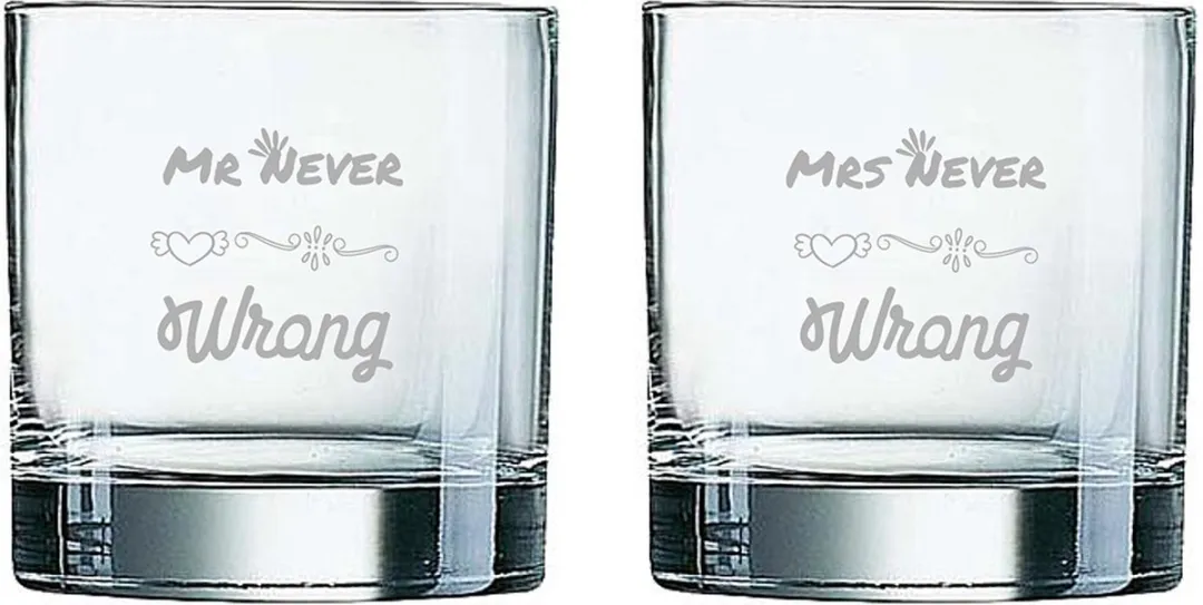 Arcoroc Mr. Never Wrong Mrs. Never Wrong Whiskeyglazen 38cl
