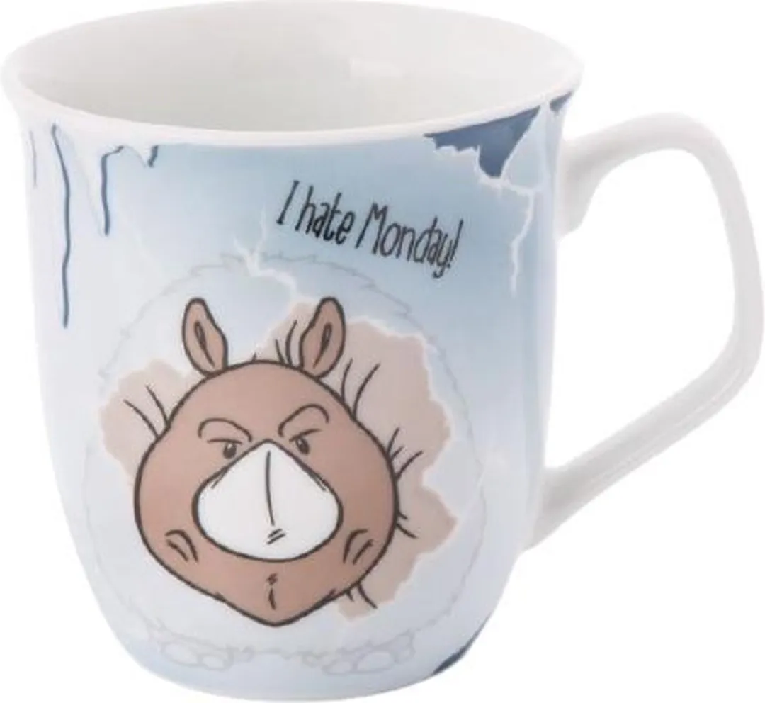Nici Mok Stone Age Friends I Hate Monday 410ml - Porselein Blauw