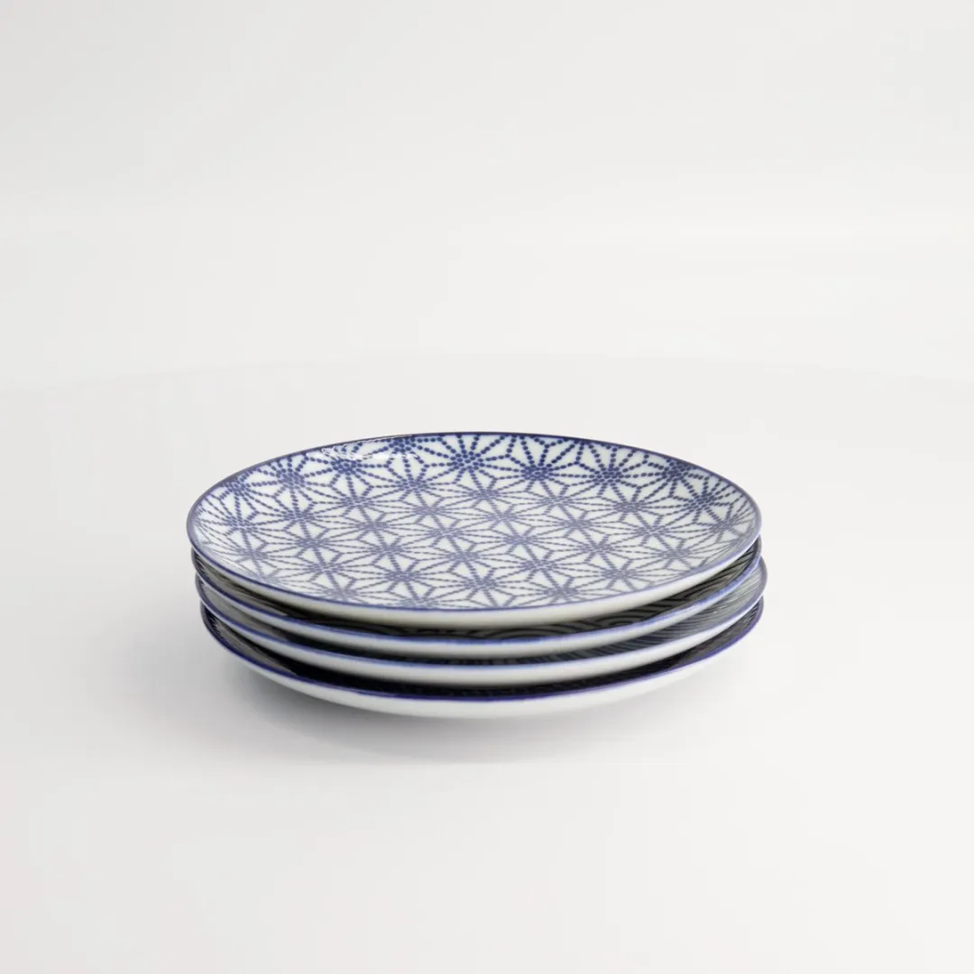Tokyo Design Studio Nippon Blue Gebaksborden - 4-delig Ø16cm
