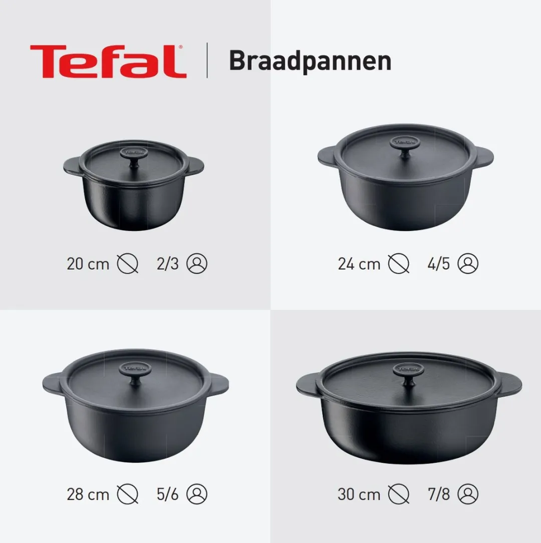 Jamie Oliver by Tefal Gietijzeren Braadpan 30cm - Zwart