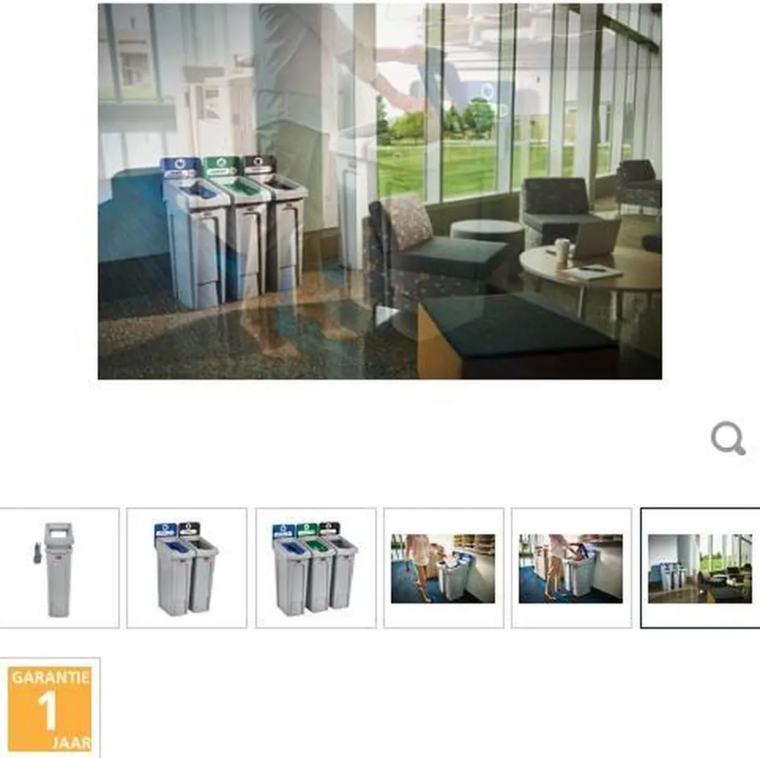 Rubbermaid Slim Jim DY107 Recyclingstation 87L - Grijskleur