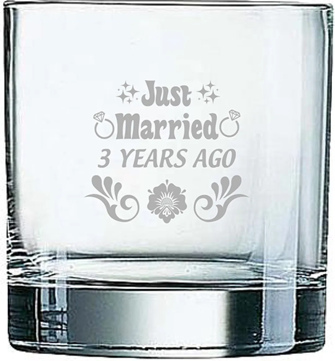 Arcoroc Whiskeyglas Gegraveerd Just Married 38cl