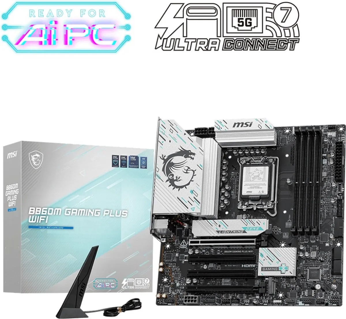 MSI B860M GAMING PLUS WIFI Moederbord - Intel B860 - microATX - afbeelding 6 van 6